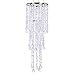 FlavorThings Diamante Duo Delight Chandelier,Multi Shaped Beaded Faux Crystal Iridescent Chandelier,Chandelier for Wedding Centerpieces and Party Event Home Decorations,10.25