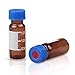 Autosampler Vial, 2ml HPLC Vial with Caps, 9-425 Amber Vial with Blue Screw Caps,Writing Patch,Graduation,White PTFE & Red Silicone Septa Fit for LC Sampler(100pcs,Brown)
