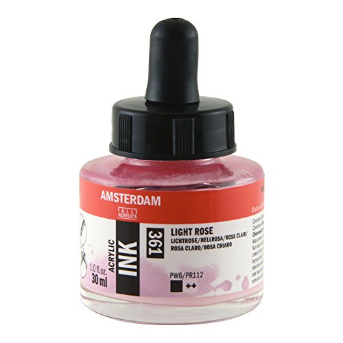 Royal Talens Amsterdam Acrylic Ink, 30ml Bottle with Dropper, Light Rose (17203610)