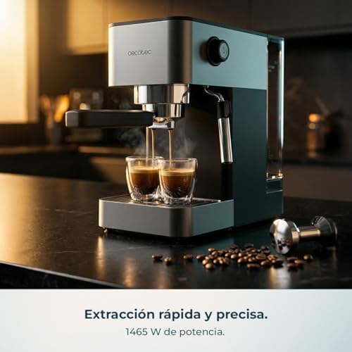 Cafetera Express Manual Cafelizzia 690 Grey. 1230-1465W, Bomba 20 Bares, 1 o 2 Tazas, Vaporizador, Tanque 1,5L, Thermoblock, Panel Táctil, Espresso de Barista en Casa