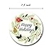 Ivory Holiday Floral Happy Holidays Stickers / 1000 White Wreath Christmas Labels Roll / 1.5