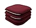 GoodGram 4 Pack Non Slip Ultra Soft Chenille Premium Comfort Memory Foam Chair Pads/Cushions - Assorted Colors (Country Burgundy)