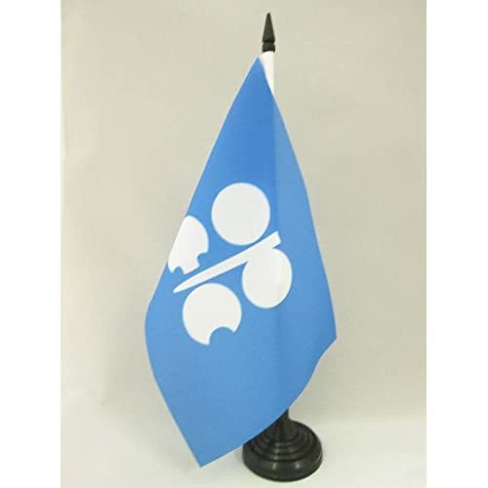AZ FLAG Organization of the Petroleum Exporting Countries Table Flag 5'' x 8'' - OPEC Office Decoration 100% Polyester 21 x 14 cm - Mini Desk Flag with Pole and Black Plastic Base