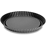 Pie Tart 11” Baking Pan Made of Non-Stick Black Aluminum for Home Kitchen and Catering