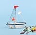 Dedoot Wooden Miniature Sailing Boat, Miniature Mini Sailboat Model Home Decor Set, Pack of 6 Sailboat Decor Sailboat Model Decoration 4.9X 4.3 x 1.2 Inches