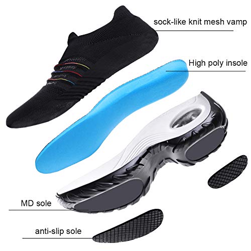 DierCosy Nursing Shoes for Women Black Slip on Womens Walking Shoes Comfortable Nurse Work Shoes