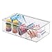 mDesign Storage Box Organizer for Vitamins, Supplements, Health Products - Set of 2, Medium Divided, Clear
