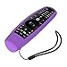 SIKAI Shockproof Silicone Case for LG AN-MR600 / LG AN-MR650 / AN-MR18BA / LG AN-MR19BA Magic Remote Battery Cover Protective Skin Holder Washable Dirt-Proof Anti-Lost with Remote Loop (Purple)