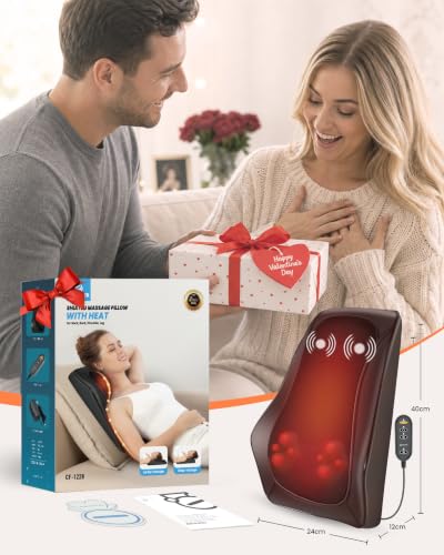 COMFIER Massager, Neck Massager with Heat | Shiatsu Back Massager with 4D Kneading Heads, Massage Cushion for Shoulder, Back, Legs, Gifts for Men Women
