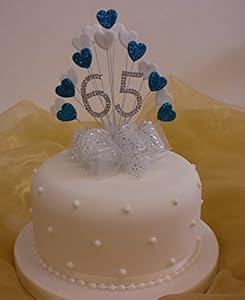 CAKE DECORATION SAPPHIRE 65th (UK) WEDDING ANNIVERSARY DIAMANTE CAKE