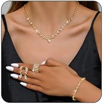 Aixiao Parure De Bijoux De Mariage élégante Avec Collier, Boucles D'oreilles, Bracelet En Cristal Pour Mariée, Demoiselle D'honneur, Bal De Fin D'année, Accessoire De Costume Formel Pour Femme