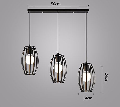 LilaminsThebox Antique Chandeliers Modern Minimalist Creative Iron Industrial Retro Light Bar Coffee Shop, Black Waist Drum-Pad Warm Light