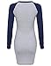 ROMWE Women's Fashion Long Sleeve Color Block Bodycon Dress