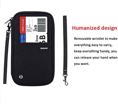 Defway Passport Wallet RFID Blocking Travel Organizer Bag, Family Passport Holder with ID Window 4 Defway Passport Wallet RFID Blocking Travel Organizer Bag, Family Passport Holder with ID Window