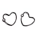 Coolrunner Stainless Steel Unique Little Rhinestone Heart Cartilage Earring 1 Pairs (Black)