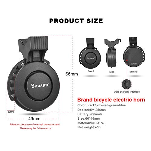 image for SUASI Bike Bell Electric Bicycle Bell Mini Bicycle Horn and Cycling Be
