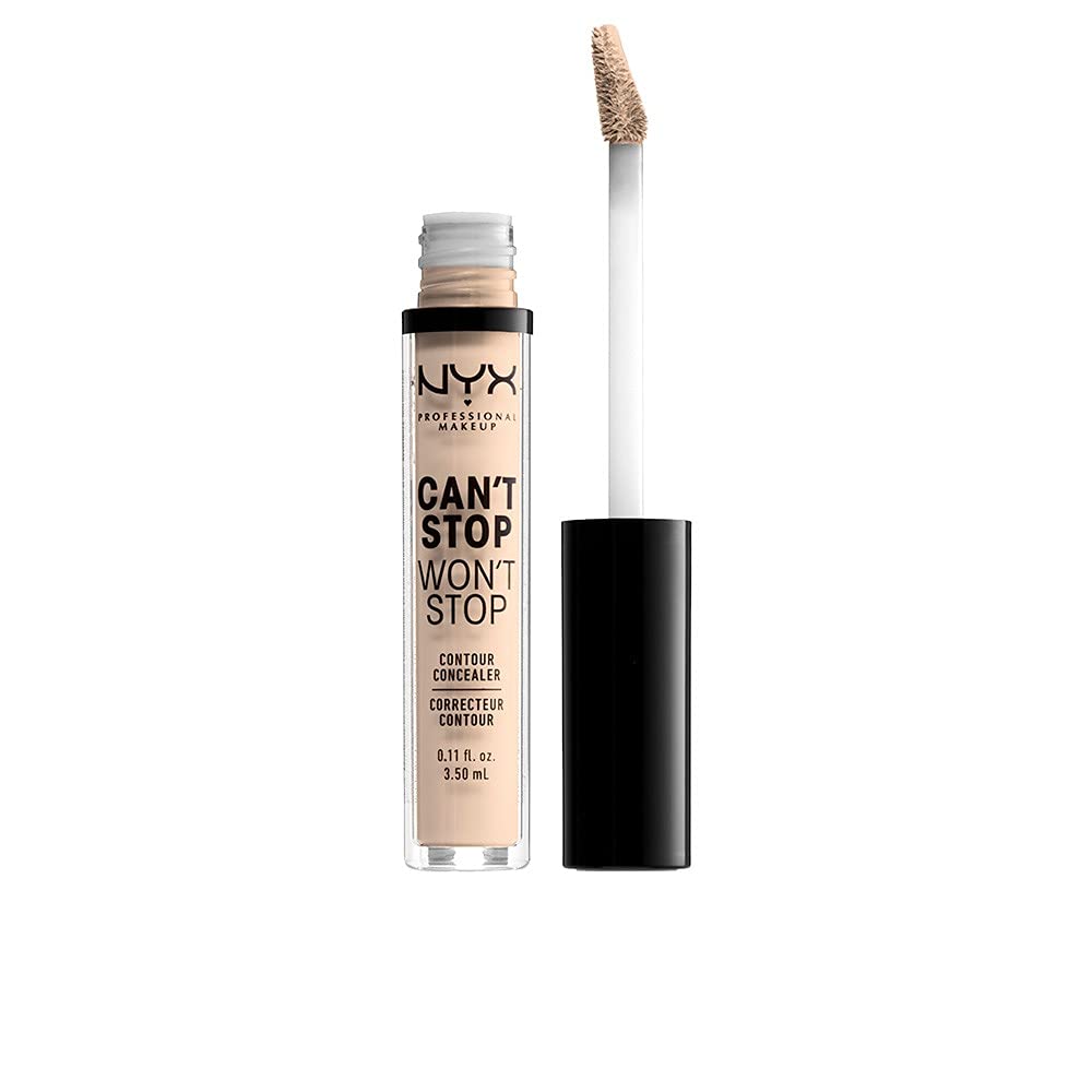 NYX Professional Full Coverage Concealer, 24 Hour Longevity, Can't Stop Won't Stop Contour Makeup Concealer, Matte Finish, Shine Control, Long Lasting, Vegan Formula, Shade: Fair