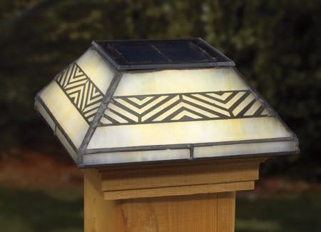 Chevron Filigreed Glass Post Cap Light for 4x4 Posts (Inside Dimensions measure 3-5/8? x 3-5/8?) - Cedar Skirt by Deckorators