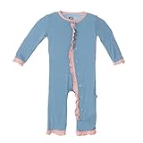Kickee Pants Solid Fitted Ruffle Coverall for Girls