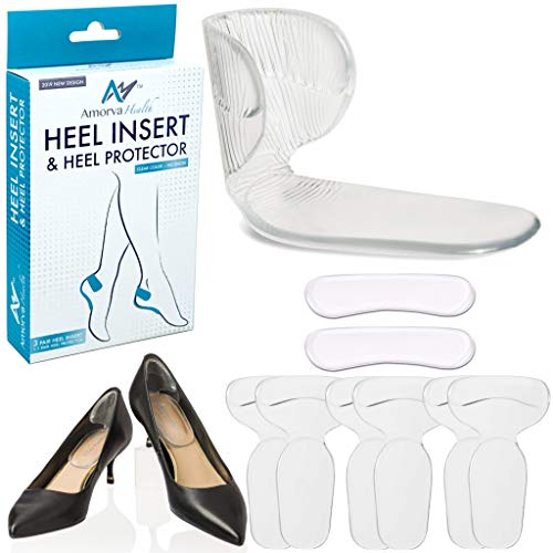 Heel Grips, Best Quality High Heel Cushion Silicone Shoe Pads for Too Big Shoes Anti-Slip Heel Grips Inserts Liners Foot Insoles for Women, Back of Heel Protector