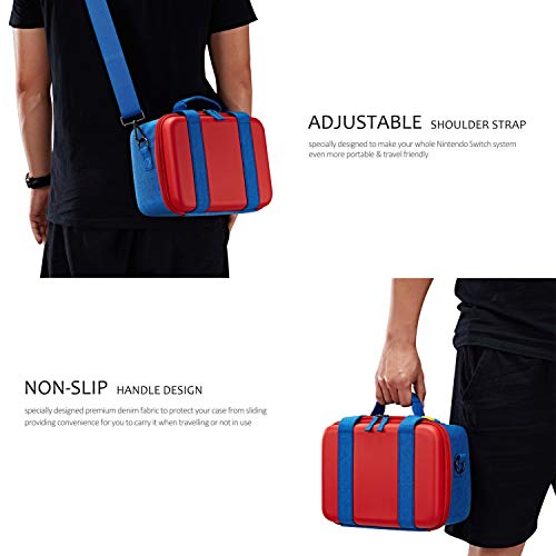Funlab Travel Carrying Case Compatible With Nintendo Switch System,Cute and Deluxe,Protective Hard Shell Carry Bag for Nintendo Switch Console & Accessories