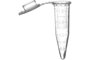 MUHWA 500 PCS Polypropylene Graduated Microcentrifuge Tubes with Snap Cap, 1.5ML Micro Test Tubes Clear Conical Microtube Sample Vial for Laboratory (Clear)
