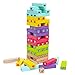 Bimi Boo Tumbling Tower Montessori Toy - Wooden Blocks Stacking Game for Kids 3+ year olds - Tumbling Stacking Blocks for Family Game Night (54 Blocks, 1 Dice)