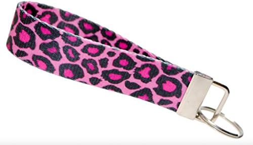 Pink Leopard 1" wide Key Fob