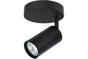 Xtricity Ceiling Spotlight Head with GU10 Bulb Base, Black Finish Steel, Multi-Directional Swivel Light for Bedrooms, Living 
