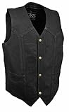 The Bikers Zone Men's 100% Cotton Basic Denim Vest XL (46) Black