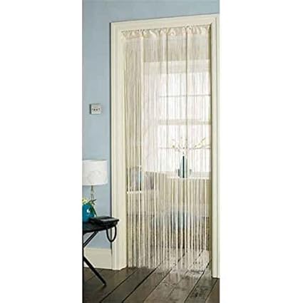 Retro Tassel Door Curtain Fly Insect Bug Screen Plain Cream String