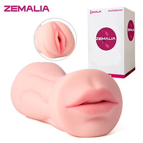 Zemalia Male Masturbators Sex Toys Adult Toys Oral Blow Job and Vagina Pussy Pocket for Male Discreetly Packed