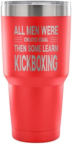 ArtsyMod SOME LEARN KICKBOXING, Perfect Martial Arts Statement Men Kickboxer Gift! Durable Water Vacuum Tumbler, 30oz. (Red)