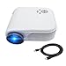 Video Projector, Dinlly Portable LED Projector 1000 Lumens  Projector 1080P Home Cinema Theater Projection Machine with USB HDMI AV Support PC Laptop XBOX TV Box Smart phone-BW