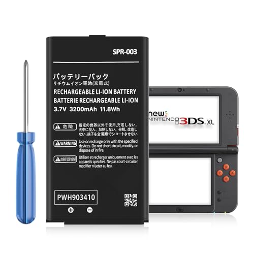 KOOAQQ SPR-003 Battery, 2025 New Upgraded (3200mAh) Ultra High Capacity Li-ion Battery Replacement for Nintendo 3DS XL New 3DS XL LL Game Console, Switch Game Console, with Repair Tool Kit