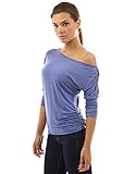 PattyBoutik Women's One Shoulder Ruched Batwing Knit Top