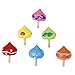 WINOMO 6pcs Heart Shaped Wooden Spinning Top Kid Educational Toy