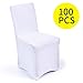 JAXPETY Set of 100PCS White Color Polyester Spandex Banquet Wedding Party Chair Covers,Flat
