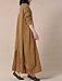 Mordenmiss Women's New Cotton Linen Long Sleeve Layered Dress Orange, One Size