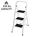 Sturdy Step Ladder 3 Step Heavy Duty Folding 3 Step Stool Home Kitchen Step Ladders, White