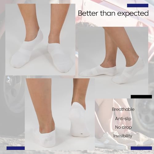 YORJOSOX Mens No Show Trainer Socks 6-9/9-12 Invisible Socks for Men Low Cut Cotton Socks Non-Slip Silicone Stripes