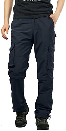 Hot Sale! ❤️ Men Trousers, Neartime Male Outdoor Quick-Drying Casual Pants Solid Color Multifunction Pants Loose Removable Overalls (❤️Asian2XL, Gray)