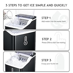 ZAFRO Ice Maker Countertop, Portable Ice Maker with