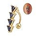 CHN'S Women Sexy Belly Navel Ring Black Punk Three Triangle Diamond Gold Mental Piercing Jewelry Belly Bar Button Crystal Body Jewelry