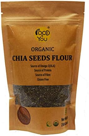 Food 4 You Organic Raw Chia Seeds with Omega 3 and Fiber for Weight Loss (250 gm)