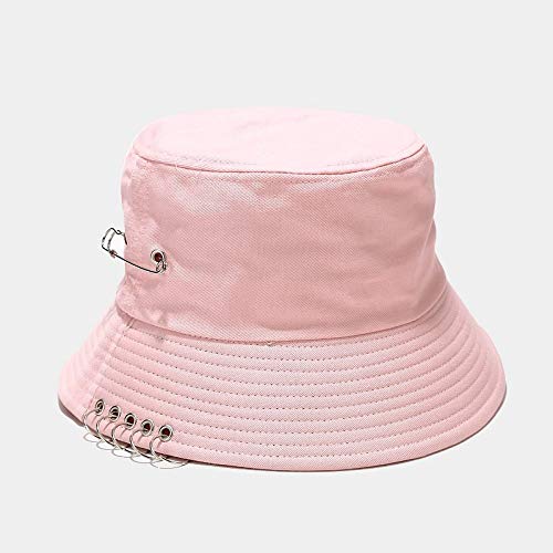 AGAGRG Rosa fünf Ring Pin Unisex Faltbare Angelmütze atmungsaktiv Sunhat Bob Basin Caps weiche 100% Baumwolle Sonne…