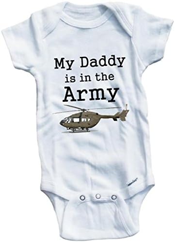 Baby Tee Time Boys My Daddy is in the Army One piece 12-18 Months White