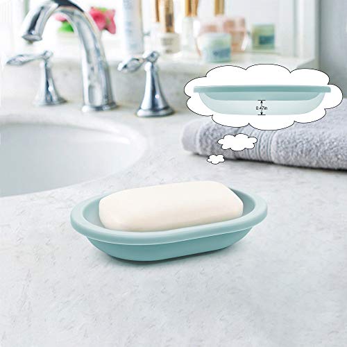 Bligli Soap Dish for Shower Soap Box,Soap Case Holder with Drain for Bathroom and Kitchen Sinks,Keep Soap Dry and Clean,2Pack (Light Green)