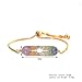 Rose Gold Plated Cute Colorful Crystal Bangle Bracelet with Rhinestone AAA Cubic Zircon Charm Chain Bracelet Adjustable Length for Wedding Bridal