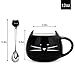 Koolkatkoo Cute Cat Mug Ceramic Coffee Mugs Set Gifts for Women Girls Cat Lovers Funny Small Cup with Spoon 12 oz Black and White